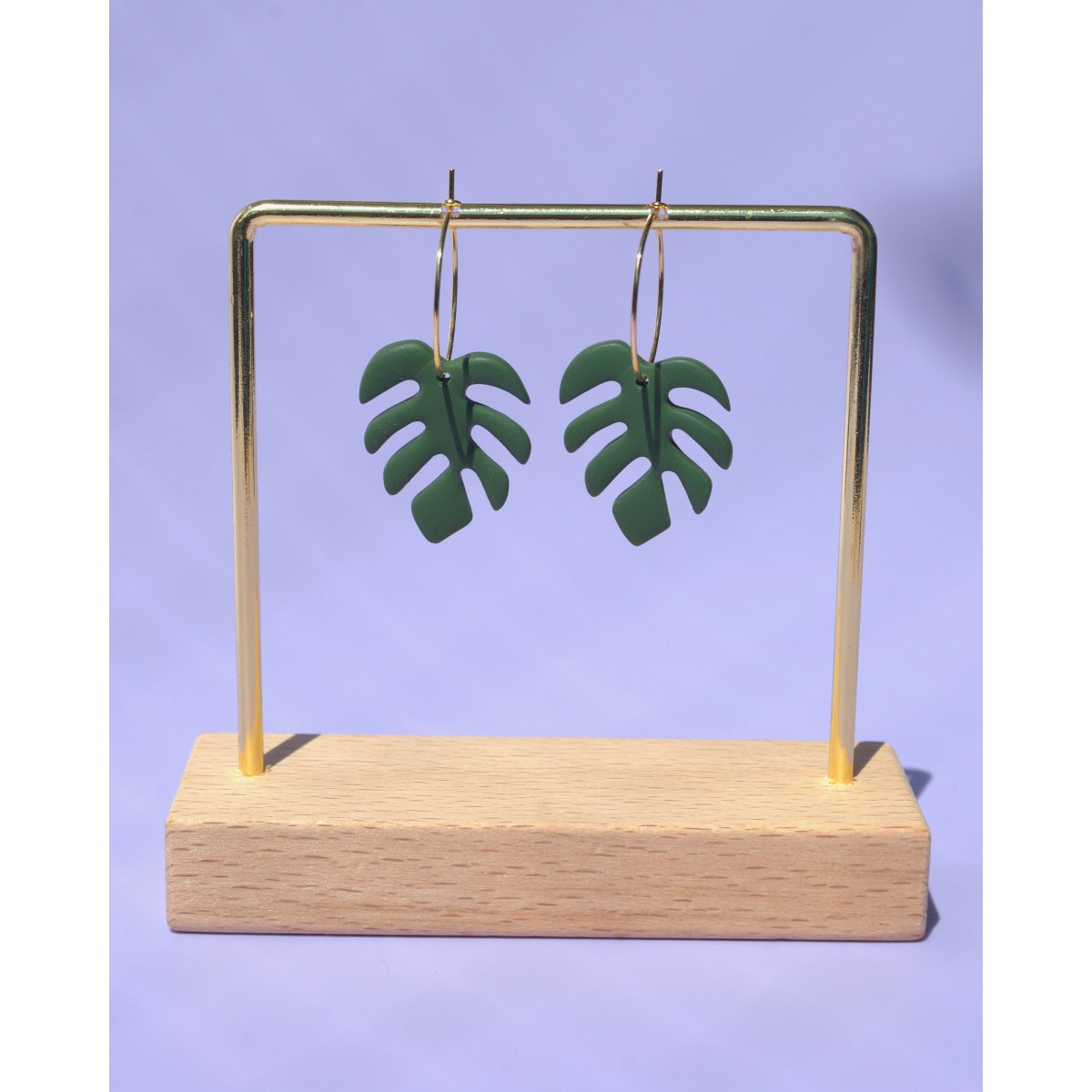 Santøclay | Creolen | Monstera | 18k vergoldet