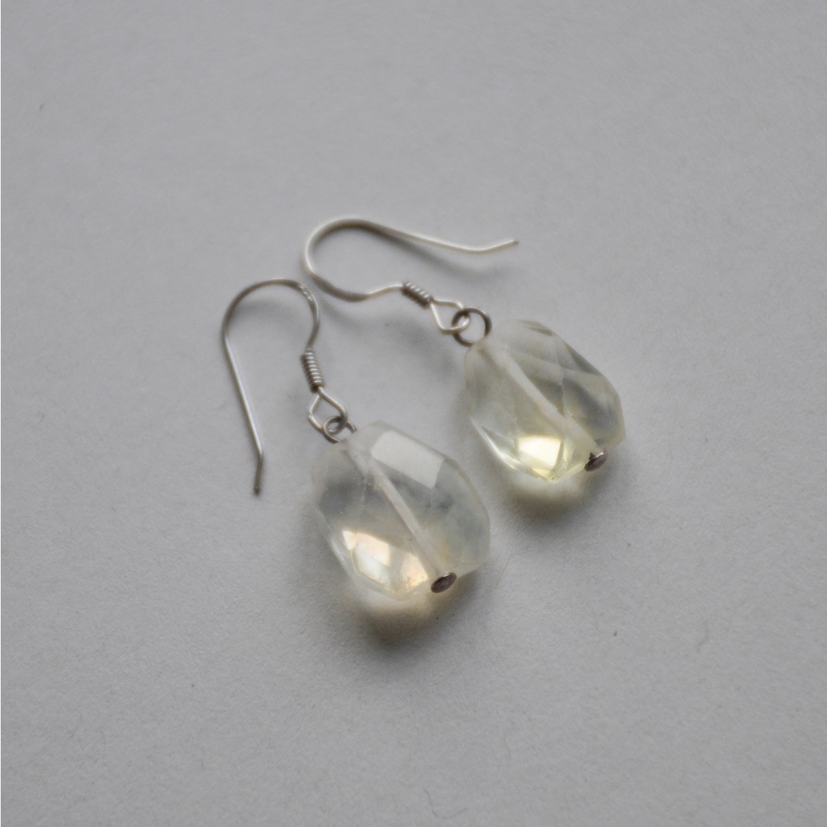 na.hili OHRRINGE UNIKAT Geo Edelstein Citrin *925 Silber*