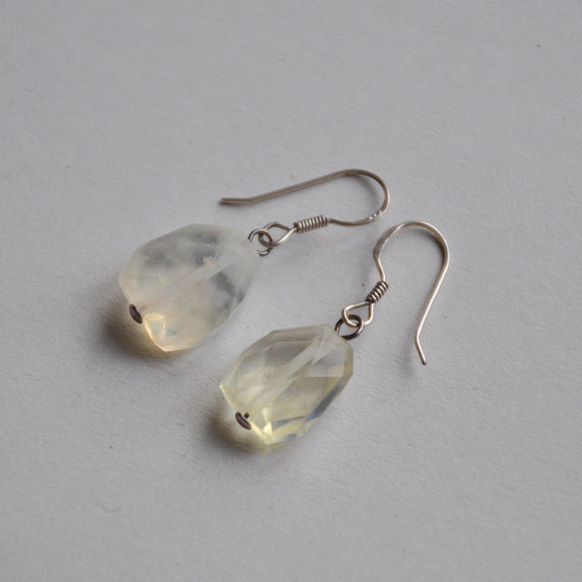 na.hili OHRRINGE UNIKAT Geo Edelstein Citrin *925 Silber*