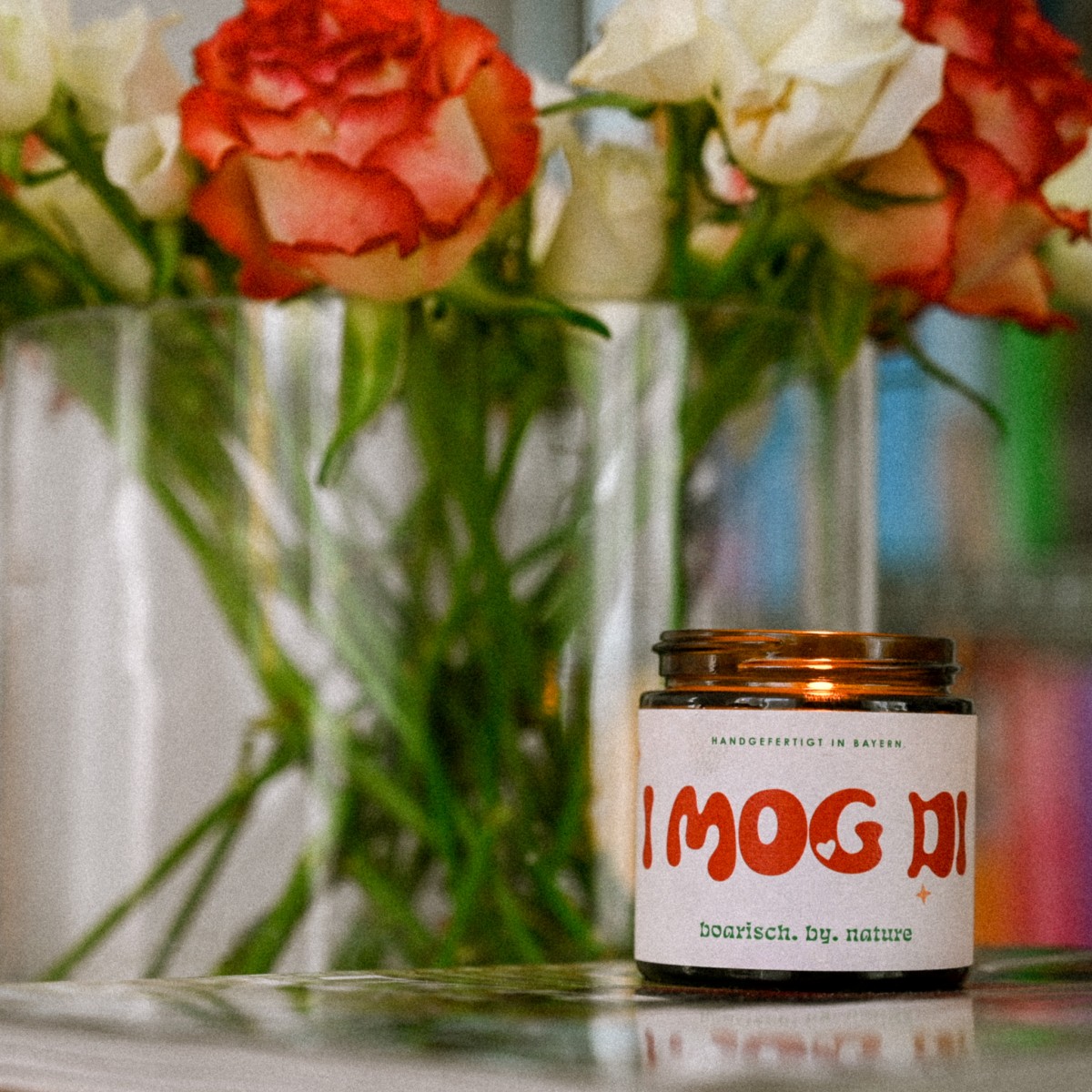 I mog di  | Bayerische Kerze ohne Duft | 120ml Rapswachs 