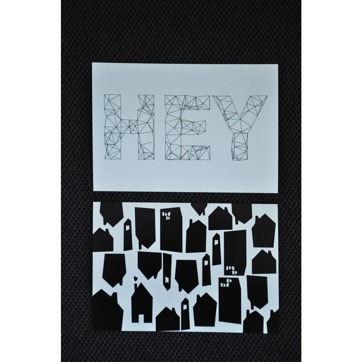 nahili 10er-Set POSTKARTEN "HEY + no place like HOME" Grußkarte Umzug - Postkarte 