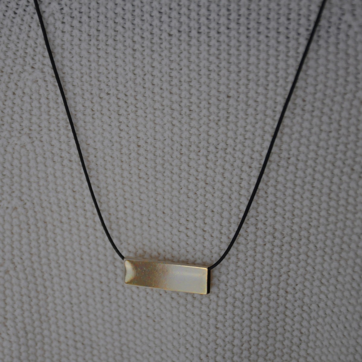 nahili KETTE "square tubes" minimal 14Karat Gelbgold Anhänger
