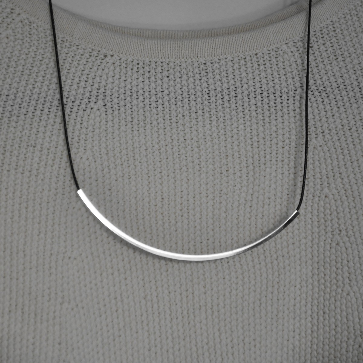 nahili KETTE "square tubes" minimal Bogen (Weißgold) Schmuck