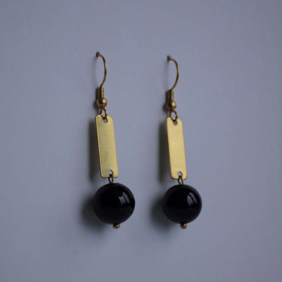 nahili OHRRINGE aus Messing "Marble Quadro" Ohrschmuck Naturstein Marmor oder Howlith