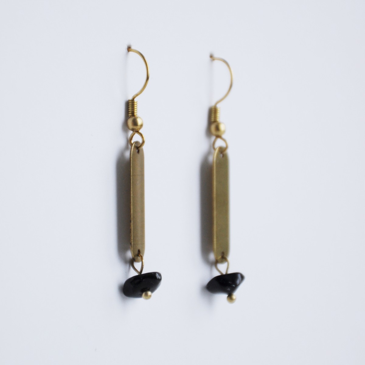 nahili OHRRINGE aus Messing "golden marble" Ohrschmuck Naturstein Marmor