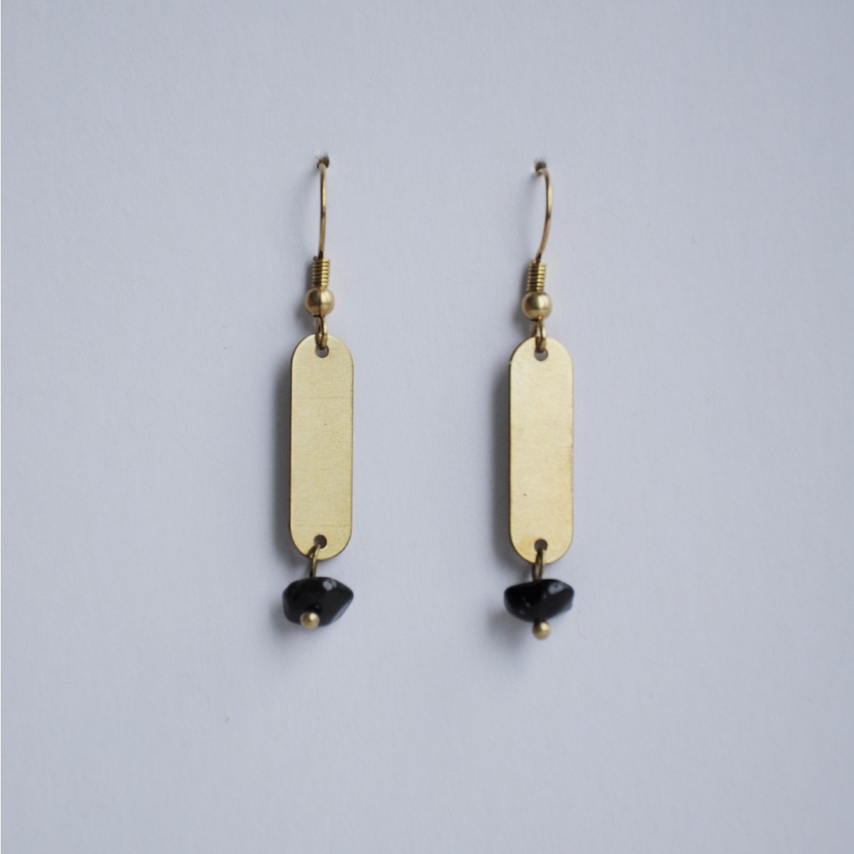 nahili OHRRINGE aus Messing "golden marble" Ohrschmuck Naturstein Marmor