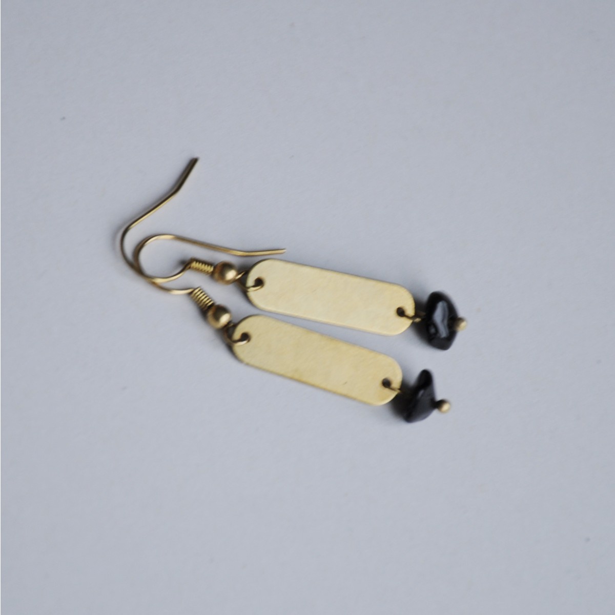 nahili OHRRINGE aus Messing "golden marble" Ohrschmuck Naturstein Marmor