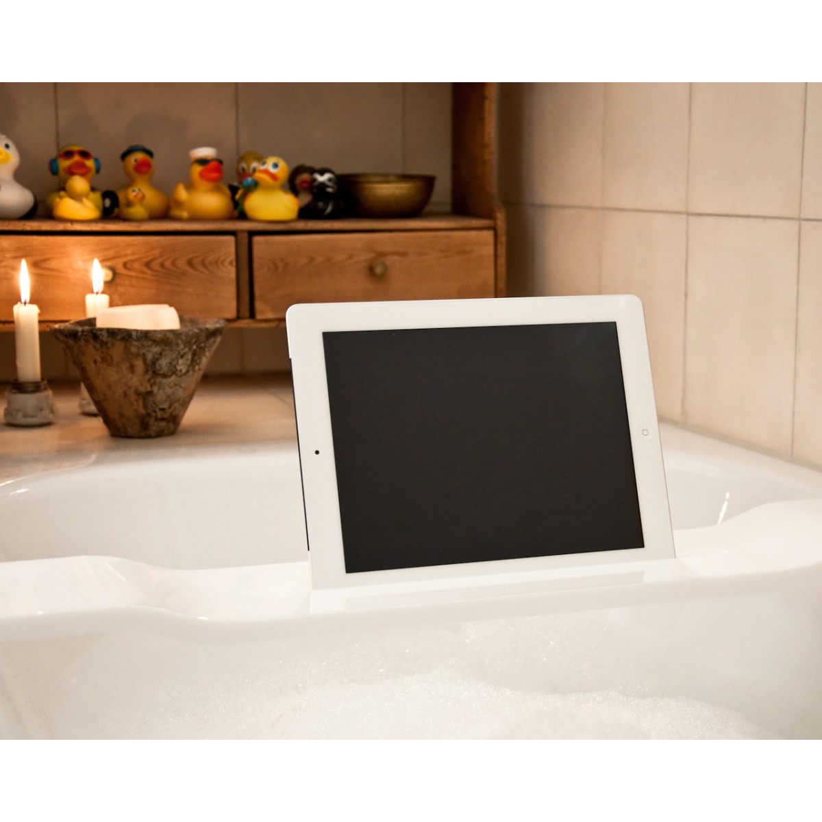 WOOD U? WAVE - Halterung / Halter für iPad und Tablet für die Badewanne