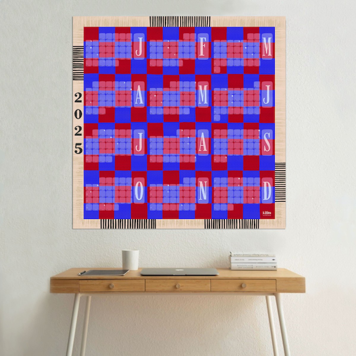 Jahresplaner 2025 Karo rotblau / kilim