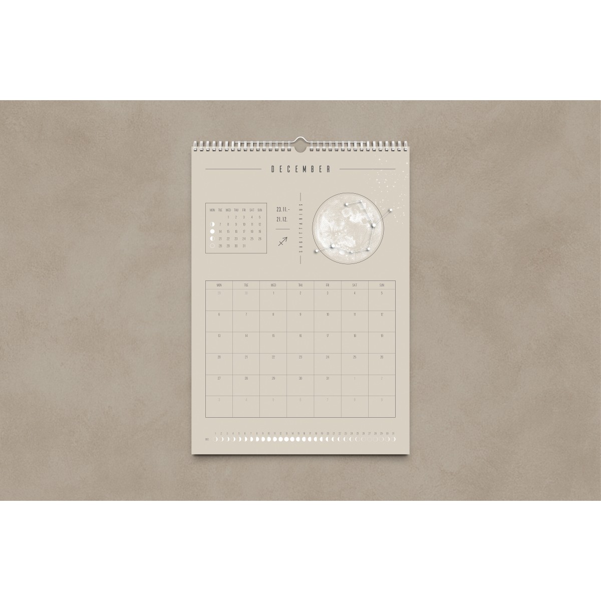 Mondkalender 2027 Beige // ShellyCreates