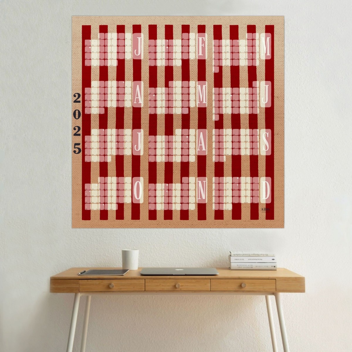 Jahresplaner 2025 Stripe rot / kilim