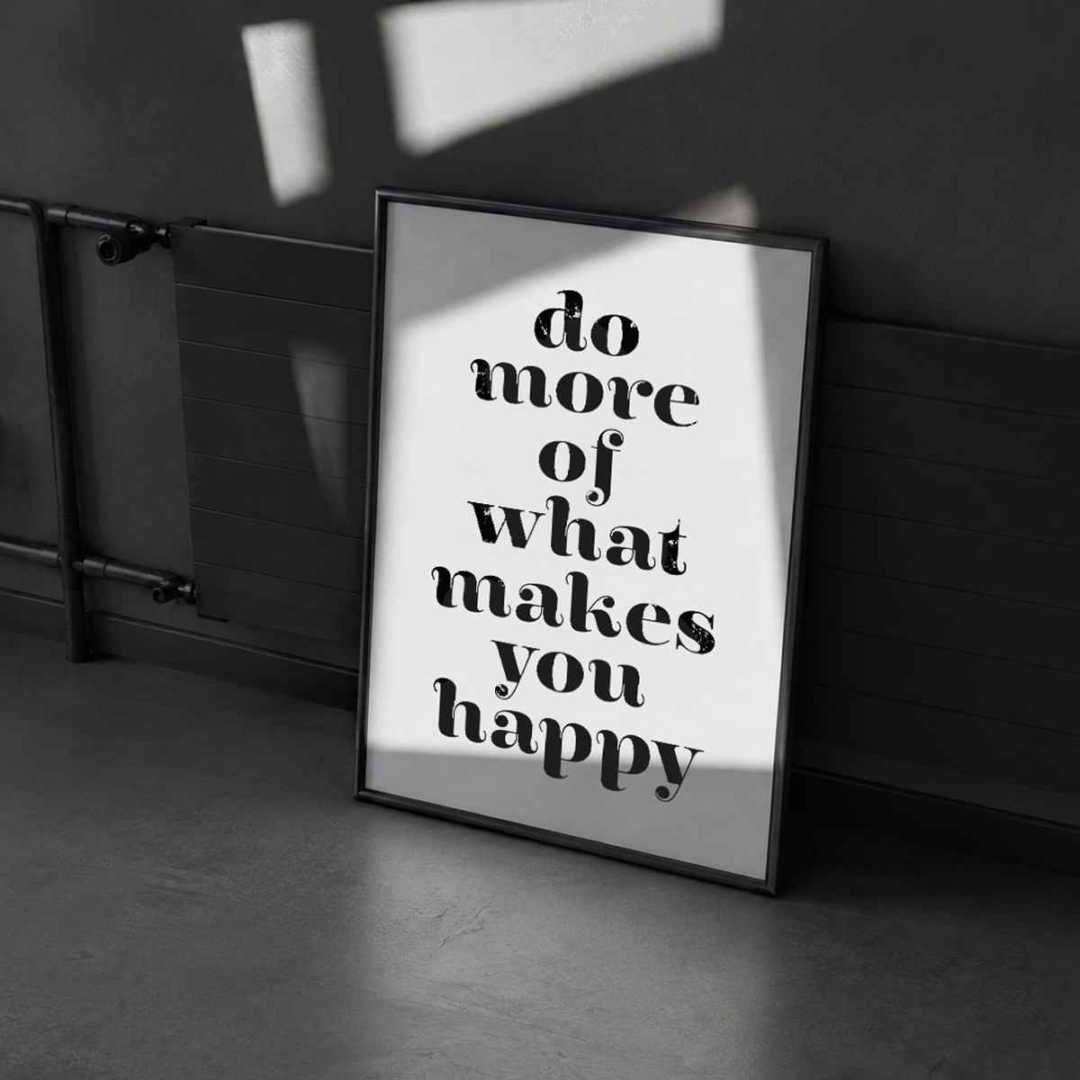 Handgefertigter Linoldruck  »Do more of what makes you happy«, (DIN A4), Limited Edition - The True Type