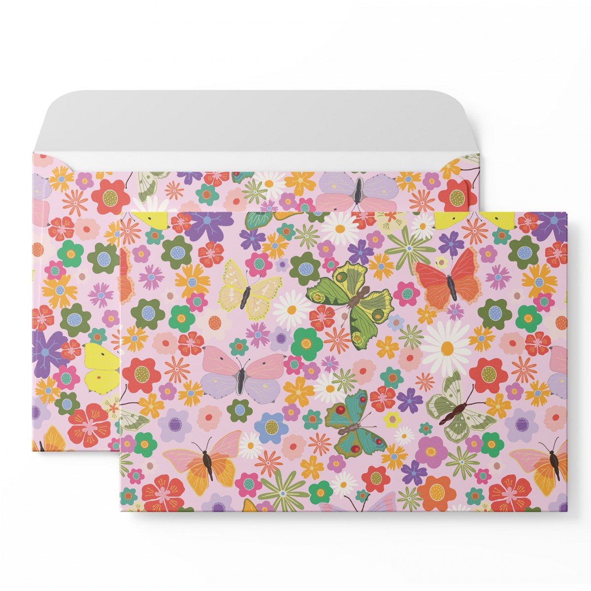 Bunte Briefumschläge mit Blumenwiese | Set aus 8 DIN C5 Kuverts - My Pretty Circus