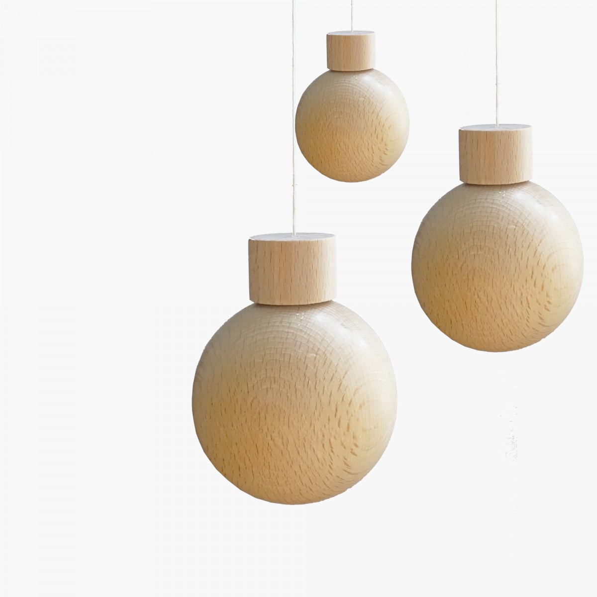 Einfachdesign, Christbaumkugel, Weihnachtsschmuck Holz 6 cm Durchmesser