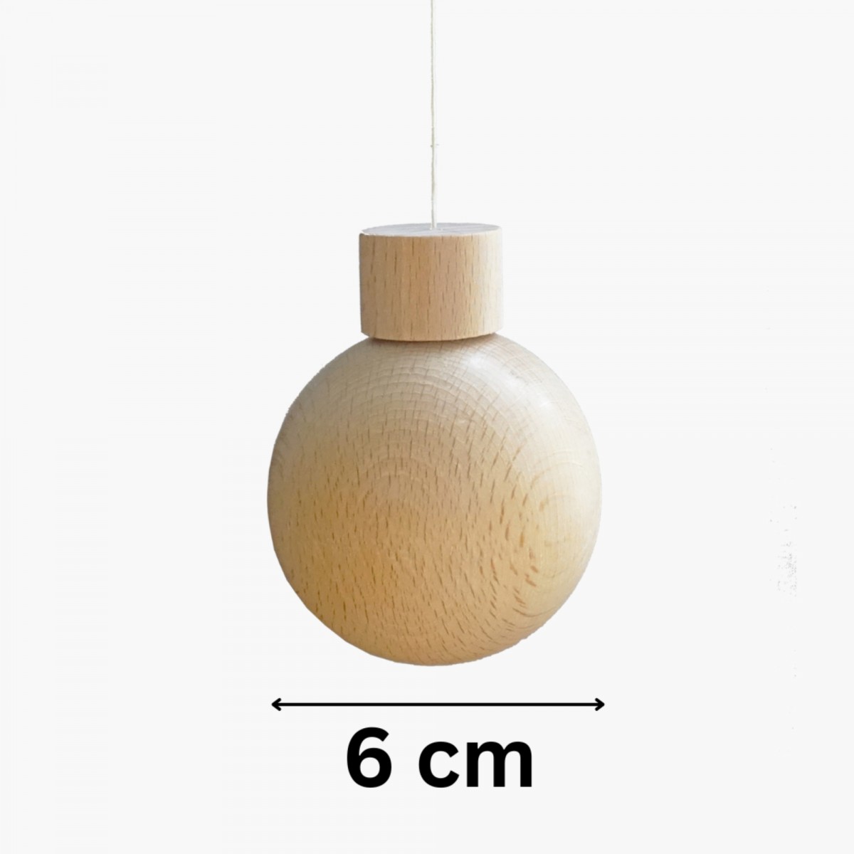 Einfachdesign, Christbaumkugel, Weihnachtsschmuck Holz 6 cm Durchmesser
