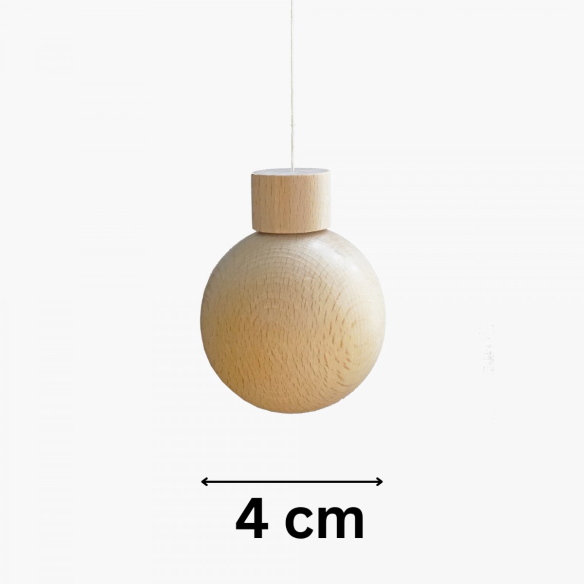 Einfachdesign, Christbaumkugel, Weihnachtsschmuck Holz 4 cm Durchmesser
