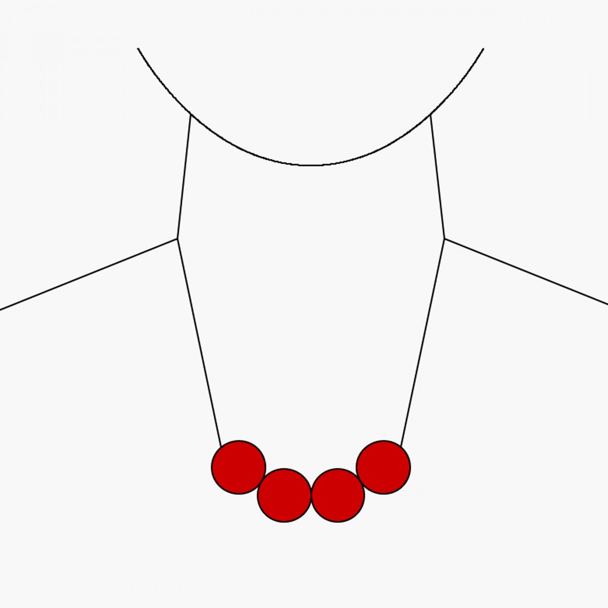 EINFACHDESIGN, magnetische Kette für verschiedene Kettenformationen, Leder auf Holz mit Lederband, rot