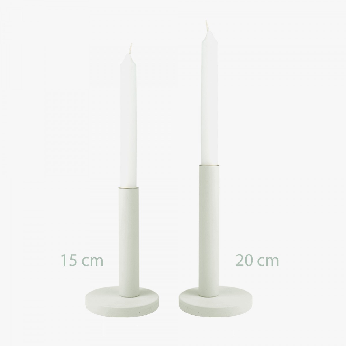 Einfachdesign, Kerzenständer, groß, hellgrau, zerlegbar, Massivholz lackiert
