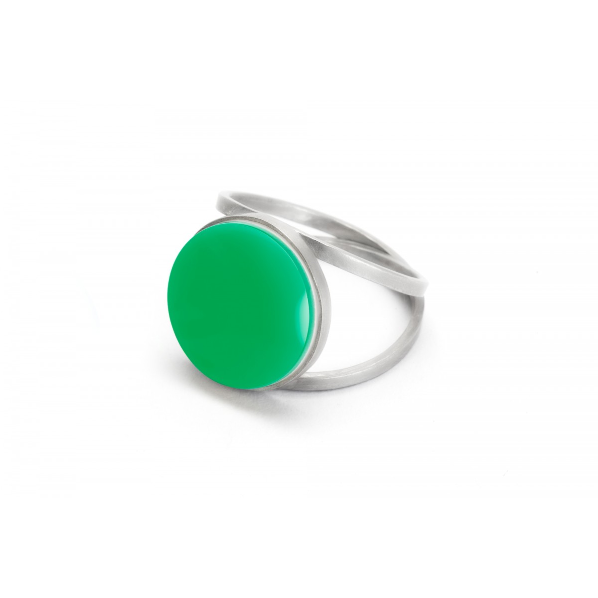 Eva Slotta Jewellery "Tint Deep" Ring mit grünem Achat, 925 Silber