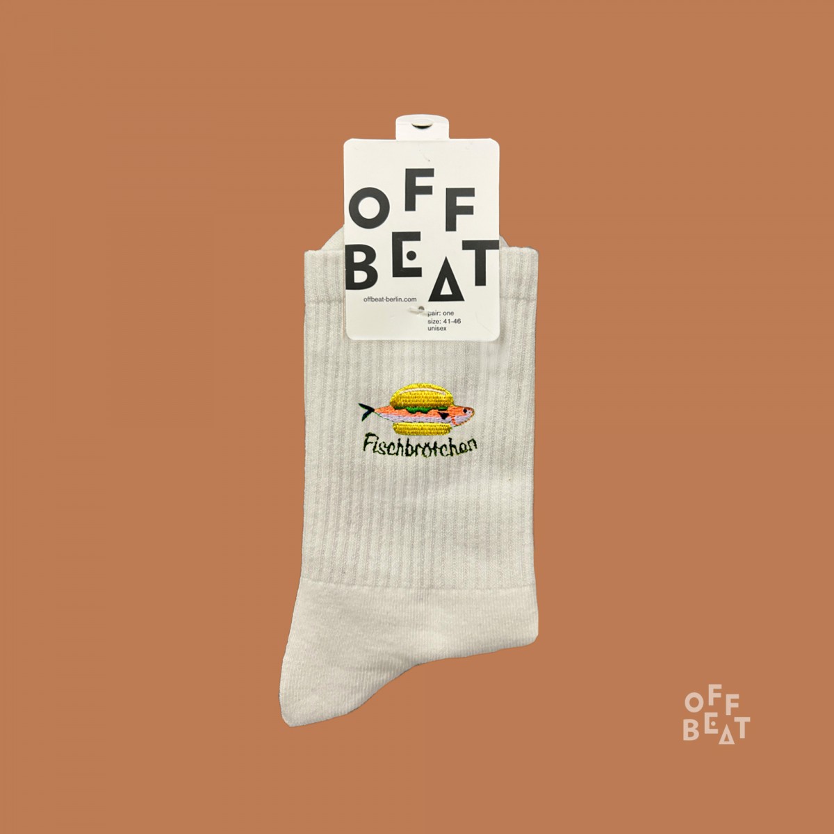 Bestickt Fischbrötchen Socken von Offbeat Bestickt Fischbrötchen Socken von Offbeat