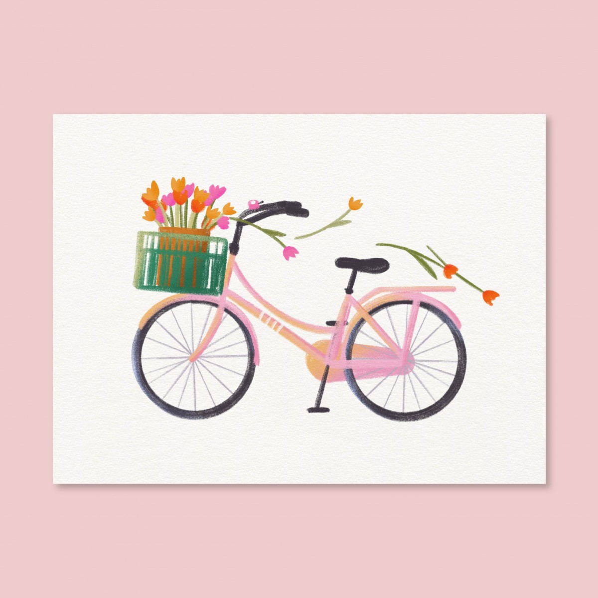 Tulpenfahrrad – Kunstprint A4, A5