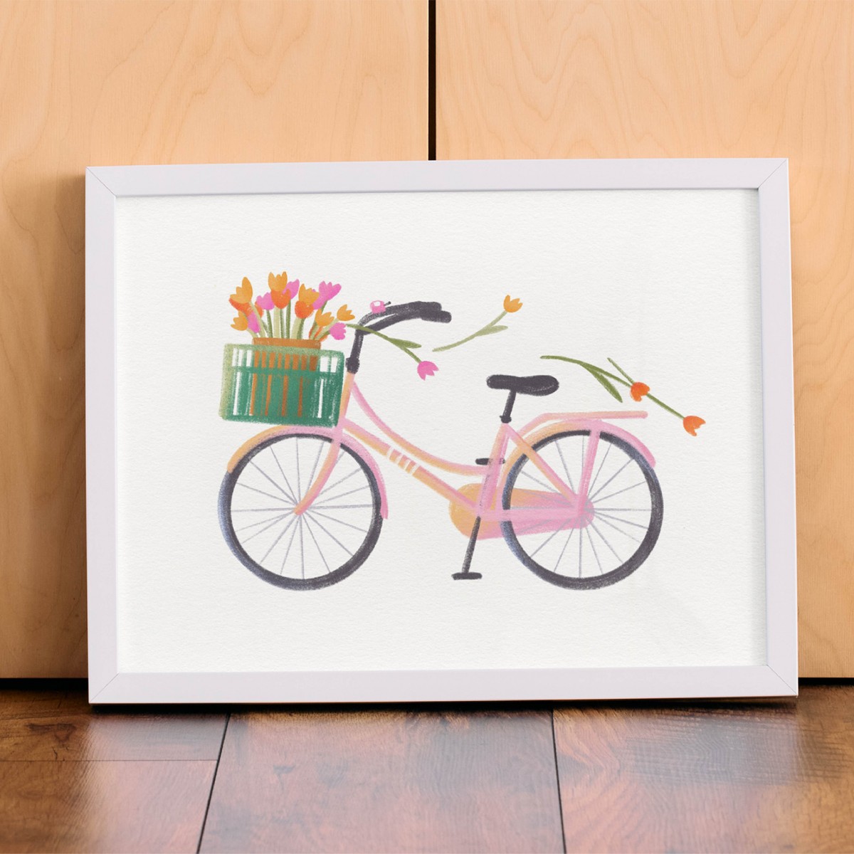 Tulpenfahrrad – Kunstprint A4, A5