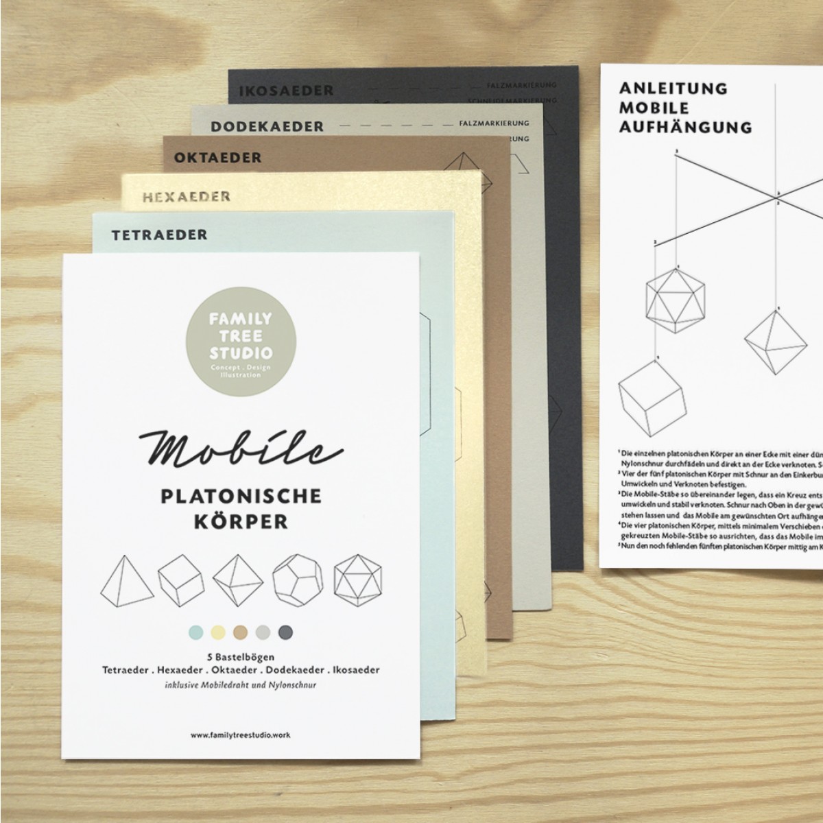 Family Tree Shop / DIY-Mobile-Set . Platonische Körper . DIN A4