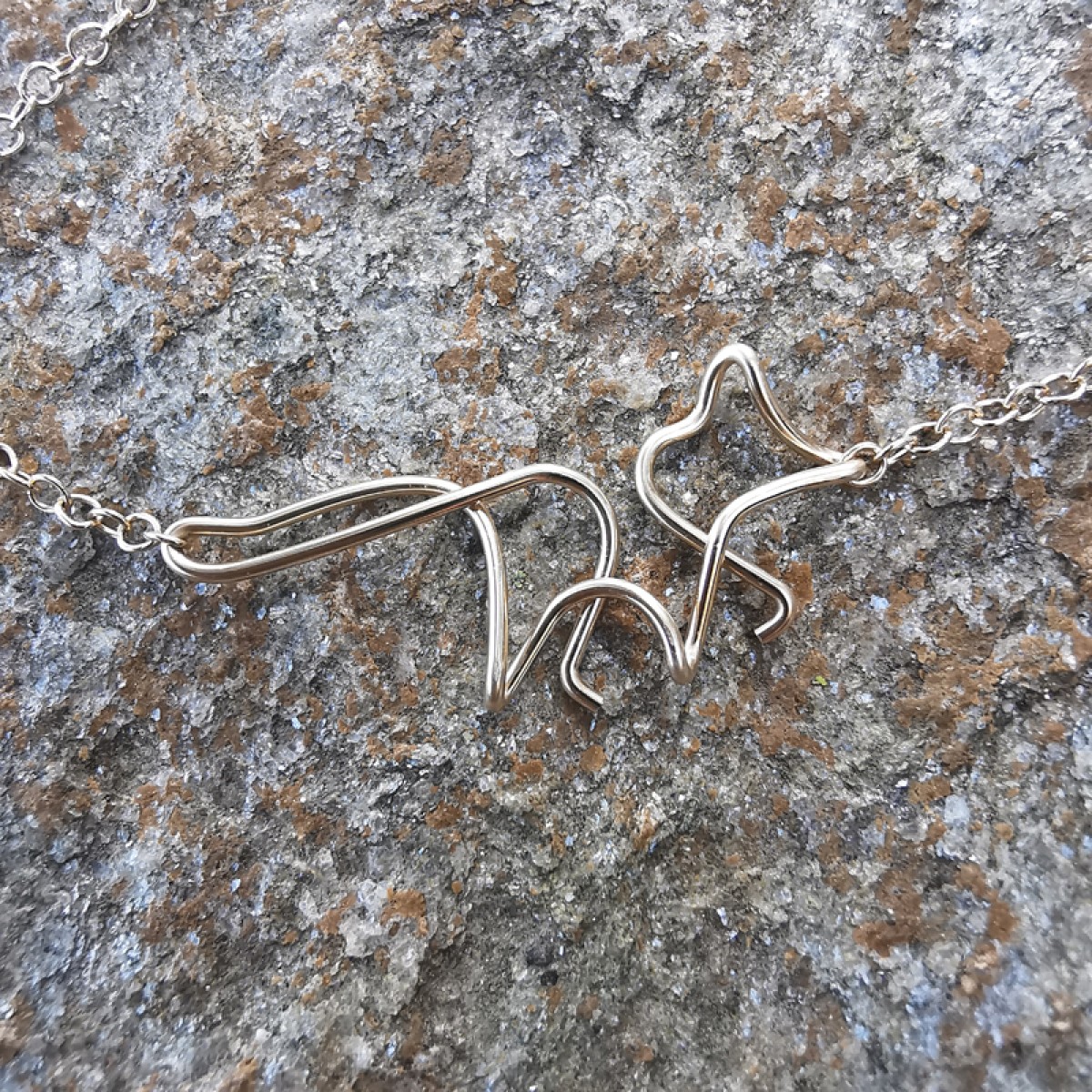 Fuchs Armkette in Sterling Silber und (Rosé) Gold Filled, Armband mit Fuchs Anhänger - KIZZU Schmuck
