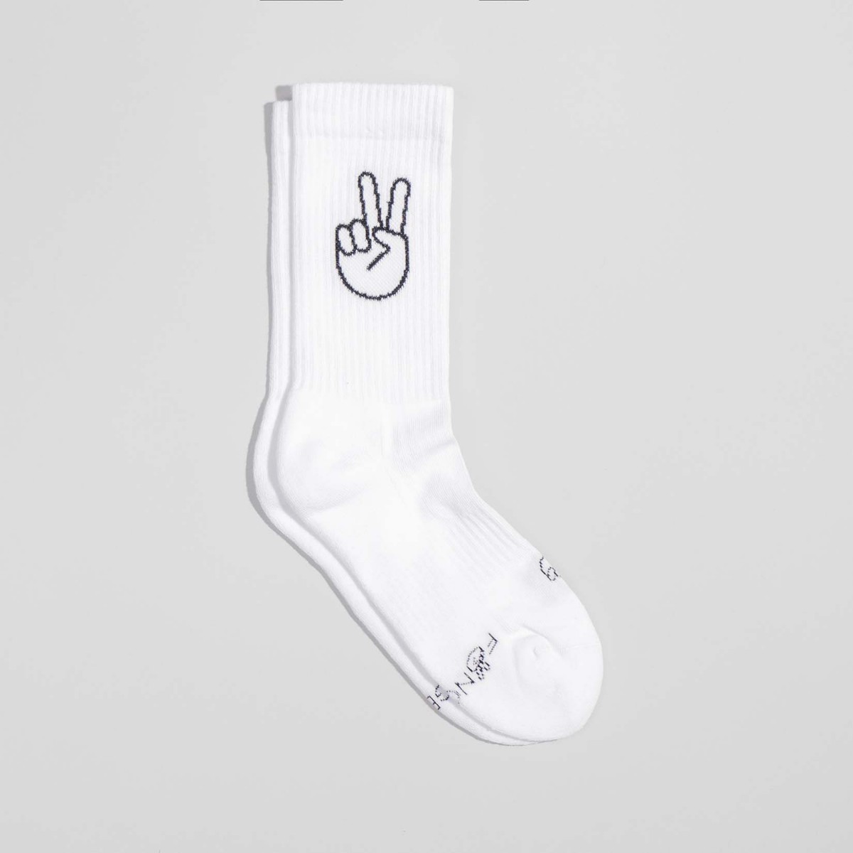 Fyngers - PEACE weiße Tennissocke aus Biobaumwolle