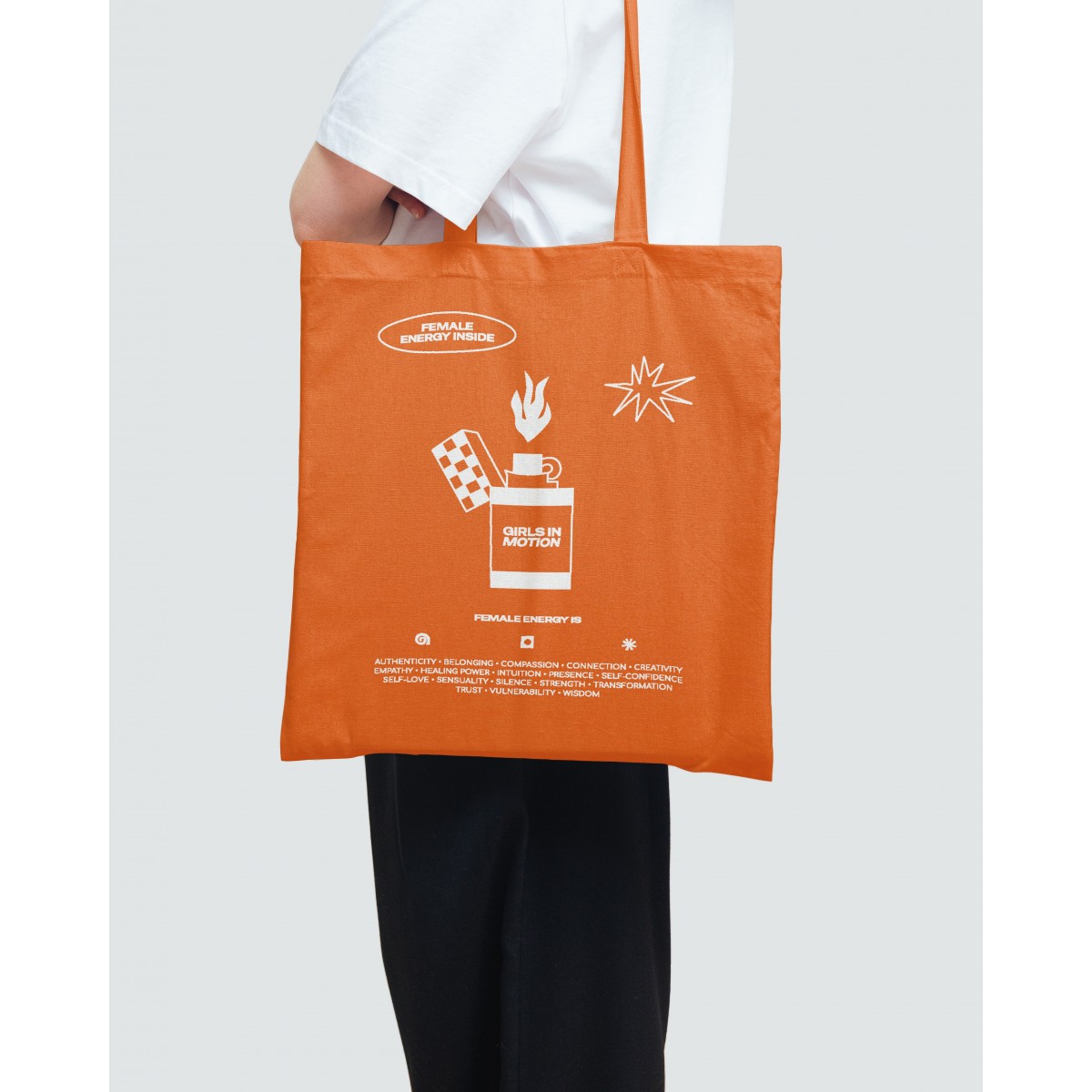 Girls in Motion Tote Bag – Female Energy Orange 