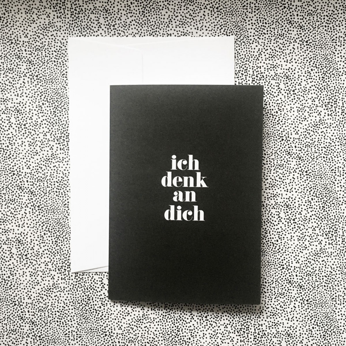Love is the new black – Grußkarte "Denk an dich"