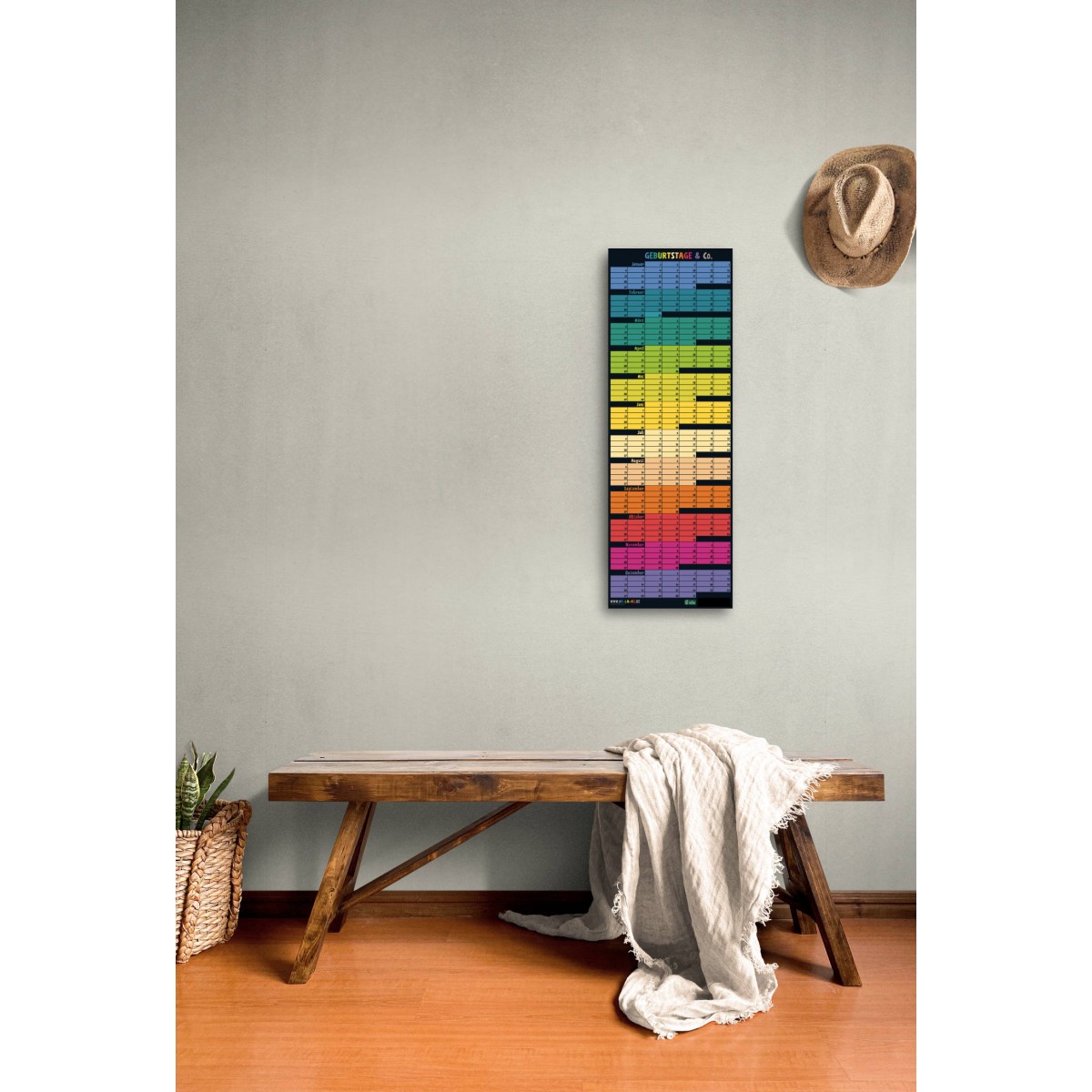 Geburtstagskalender - Regenbogen | Ewiger Kalender | Immerwährender Kalender
