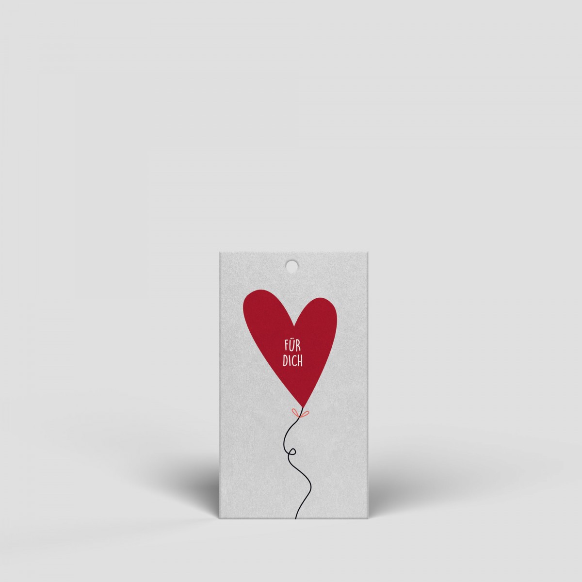 Kleiner Geschenkanhänger - Rotes Herz - Nr. 160 - Naturbedacht