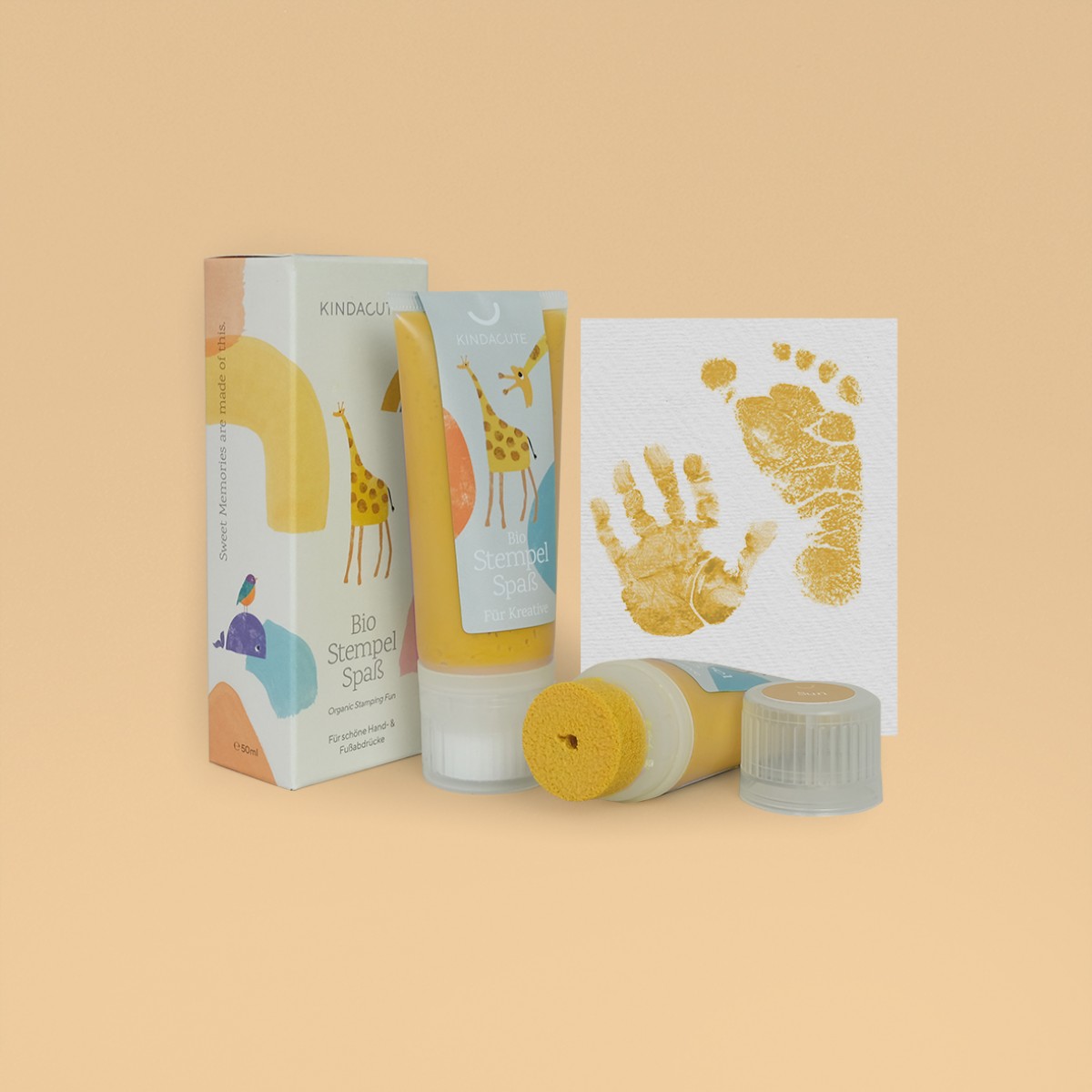 KINDACUTE Sun Bio Farbspaß für Baby & Kids | Bio Fußabdruck und Handabdruck Farbe