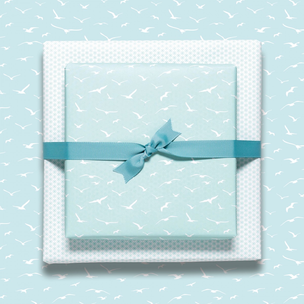 Mint Geschenkpapier "Möwen" - 5 Bogen