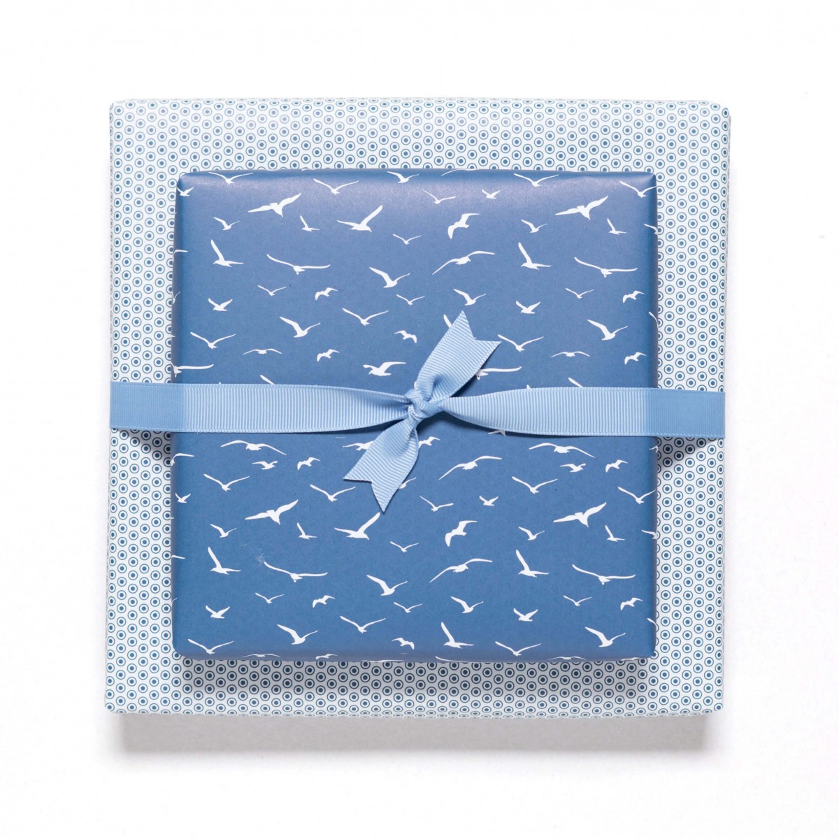 Blaues Geschenkpapier "Möwen" - 5 Bogen 
