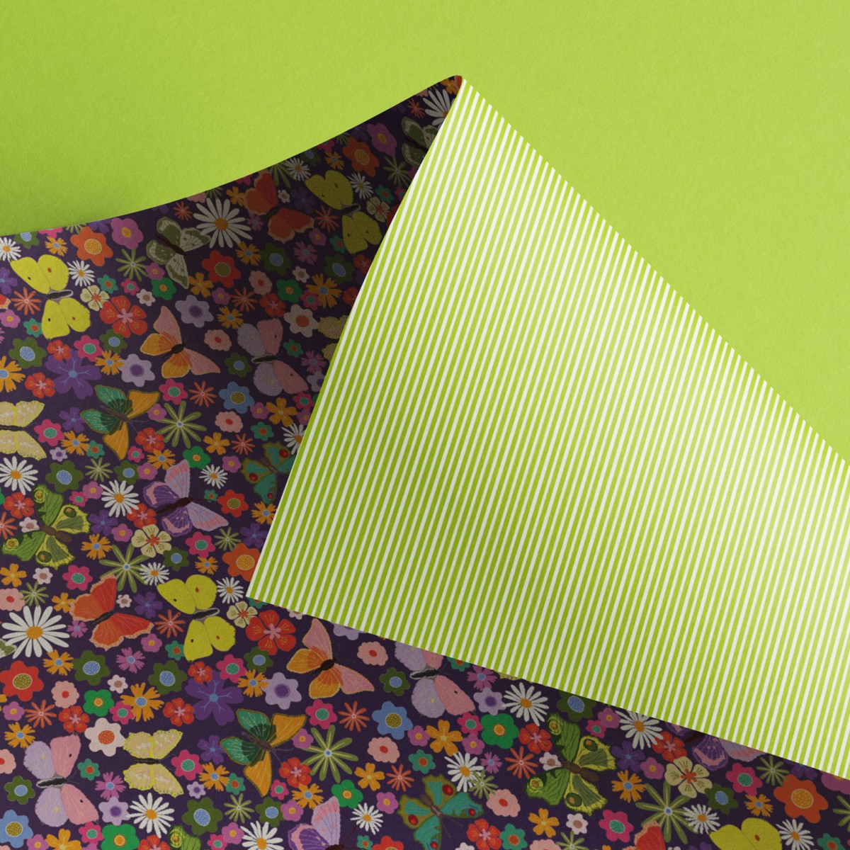 Buntes Geschenkpapier "Blumenwiese" - 5 Bogen