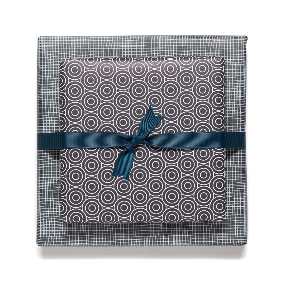 Schwarzes Geschenkpapier "Kreise" - 5 Bogen