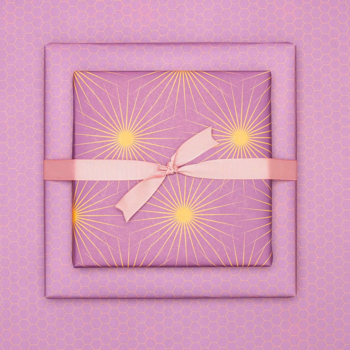 Lila Geschenkpapier "Sonnensterne" - 5 Bogen - My Pretty Circus