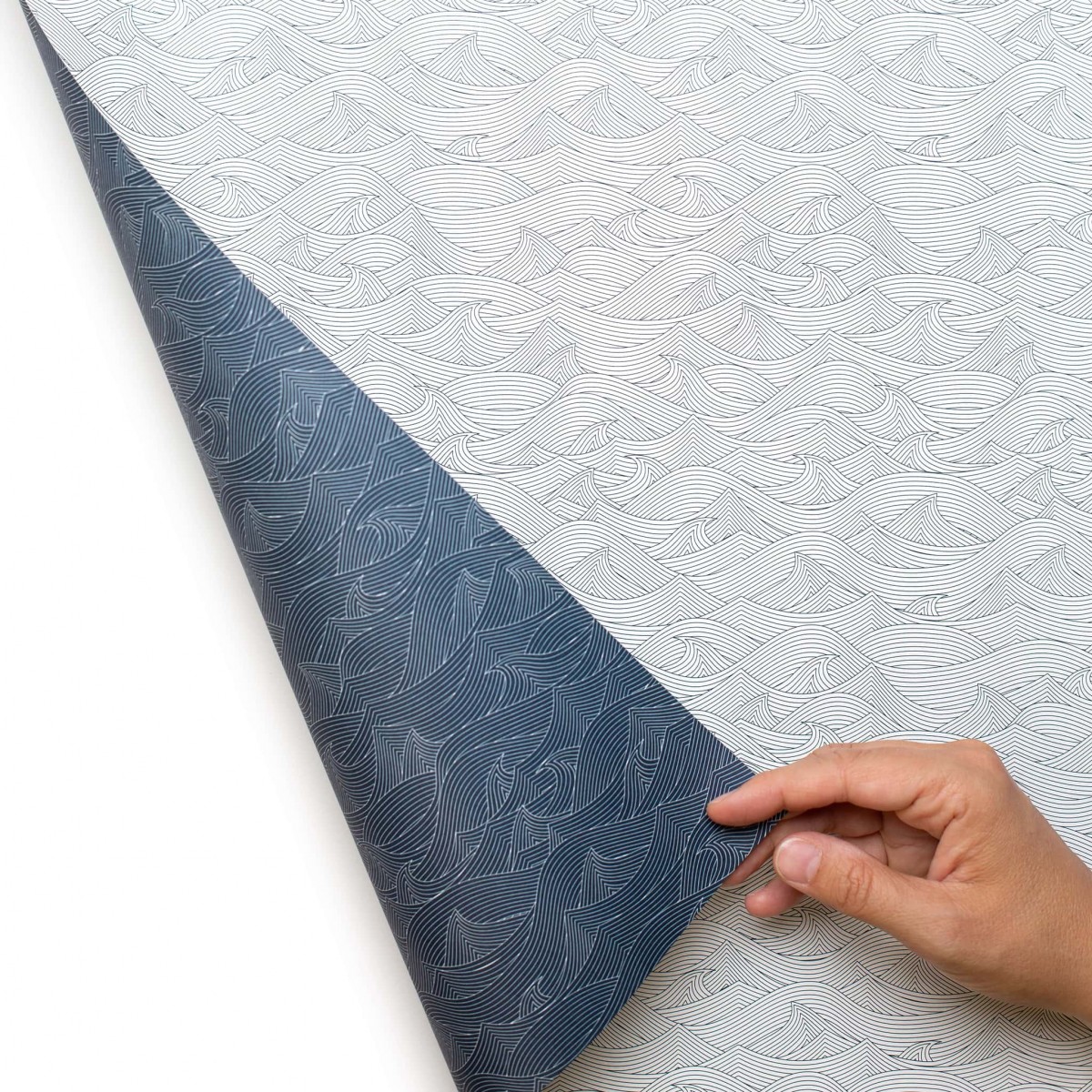Blaues Geschenkpapier "Wellen" - 5 Bogen