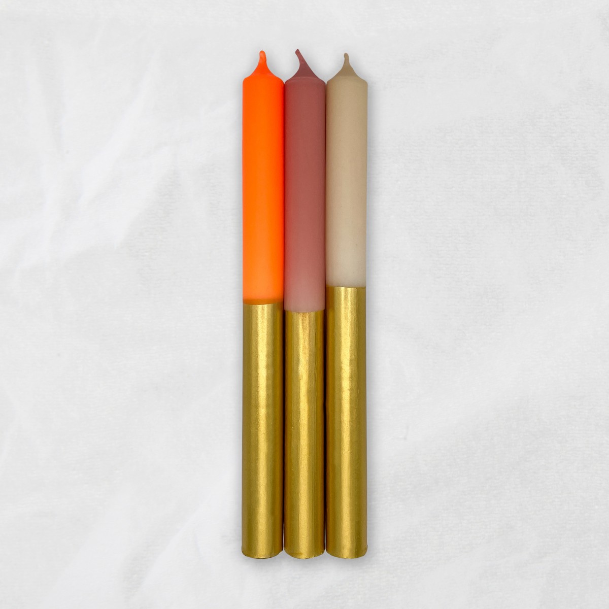 DIP DYE KERZEN . Goldy Warm Mix . 3er Set . MINGMING