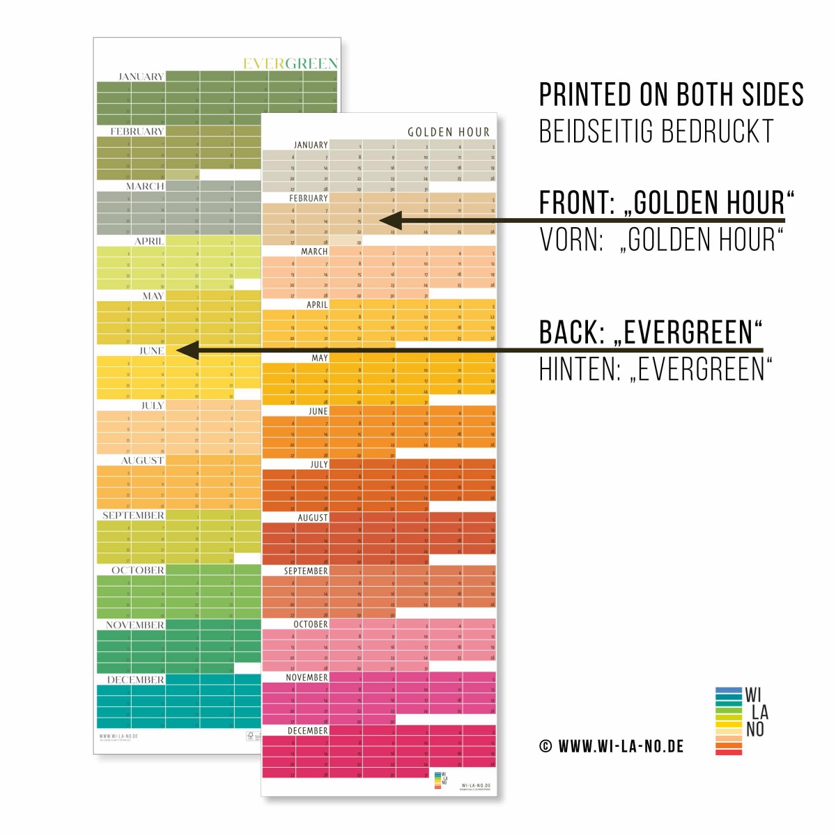 Geburtstagskalender | Immerwährender Kalender | beidseitig bedruckt | Limited Editon | Umweltfreundlich gedruckt auf Recyclingpapier
