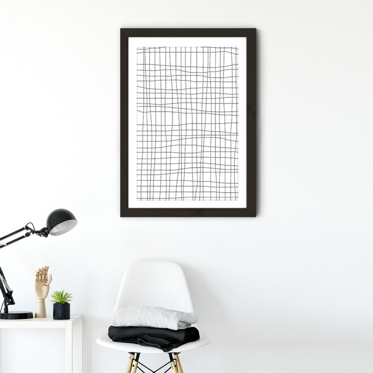 nahili ARTPRINT/POSTER "grid - white" DIN A3 Grafik in Weiß