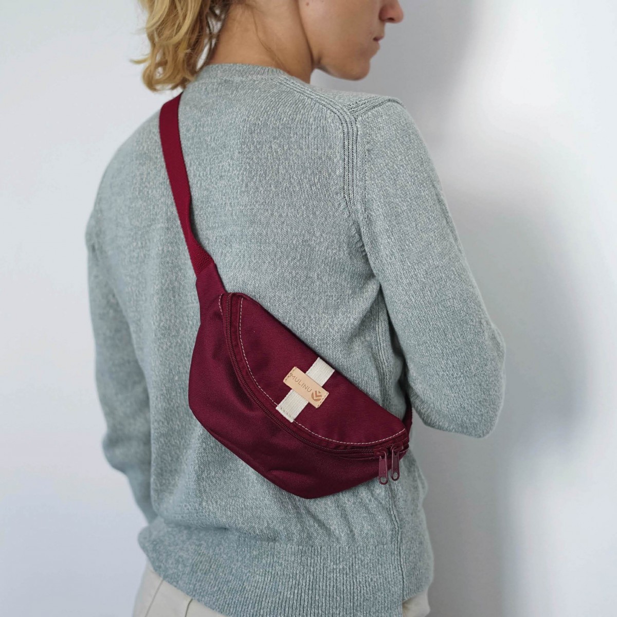 MULINU - Bauchtasche | Hipbag HENNES S Wasserfest Bordeaux