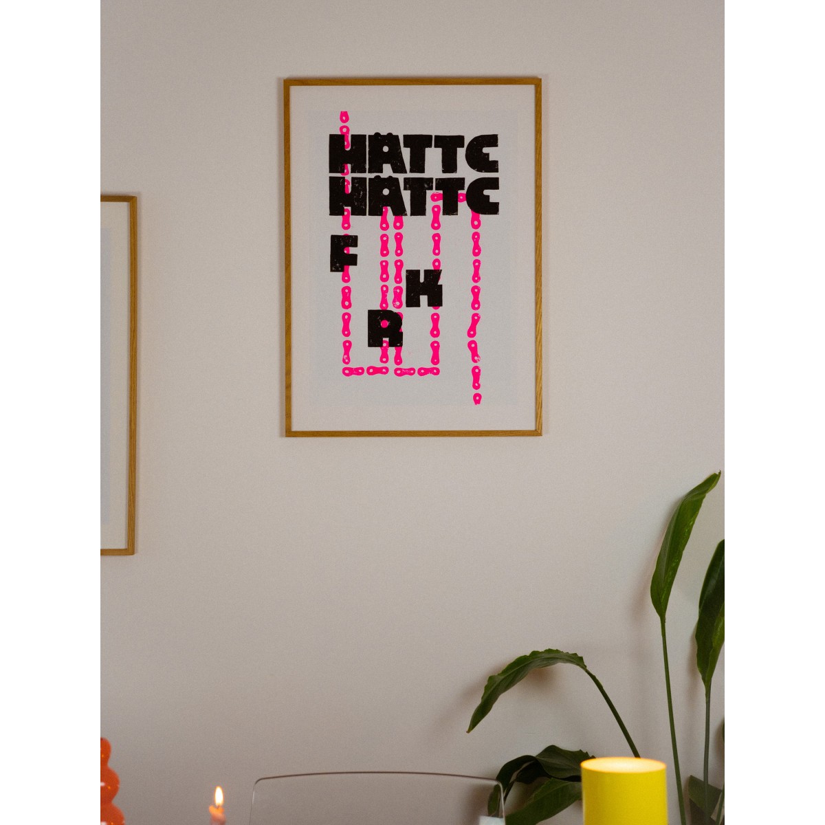 Hätte Hätte Fahrradkette Poster A2 Linoldruck