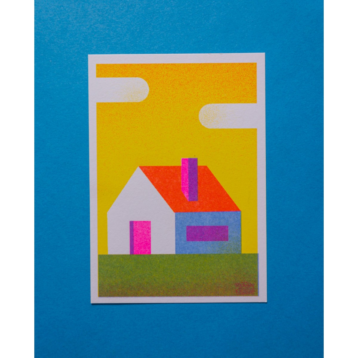 Martin Krusche - Risographie »Häuser - Blockhütte«, DIN A6