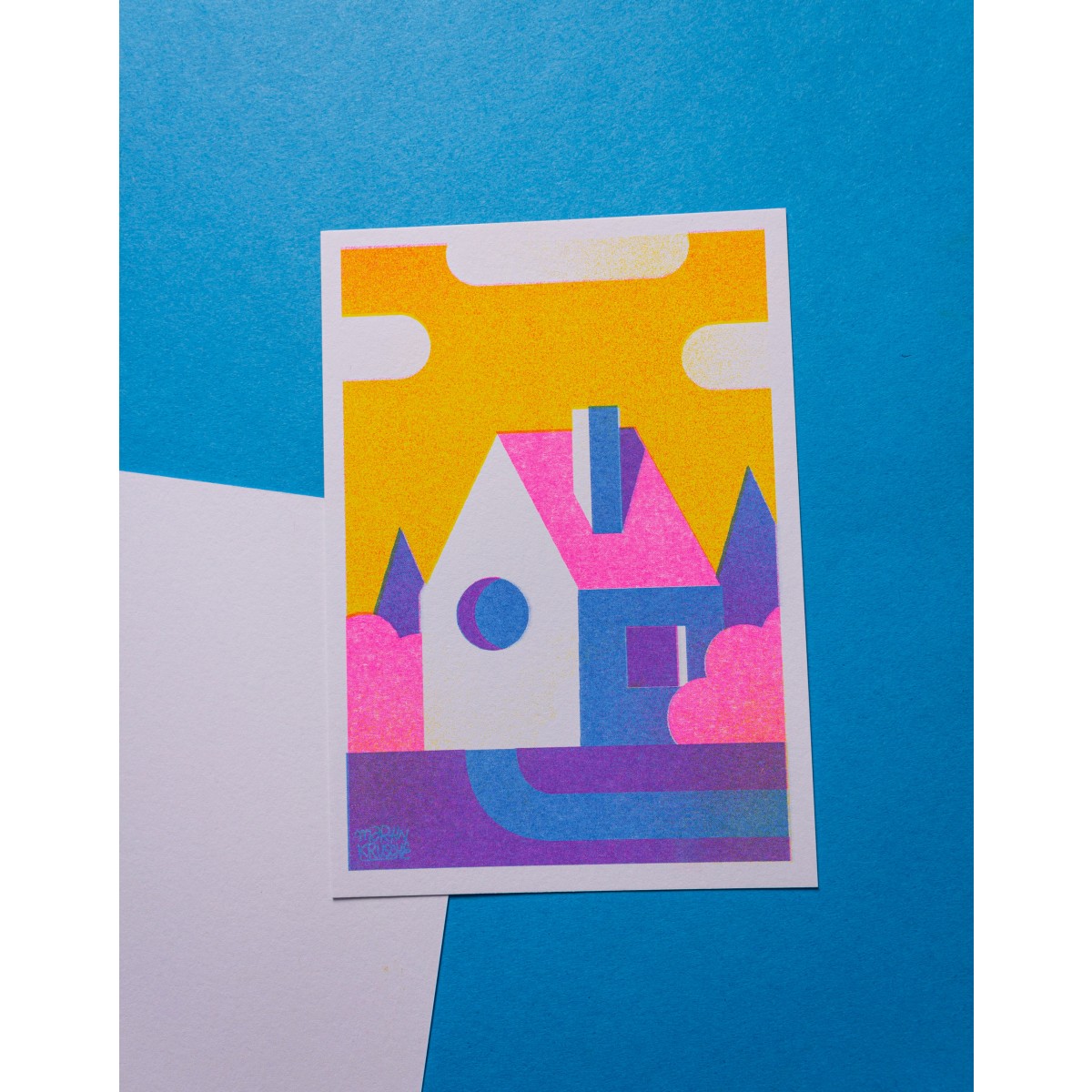 Martin Krusche - Risographie »Häuser - Datsche«, DIN A6