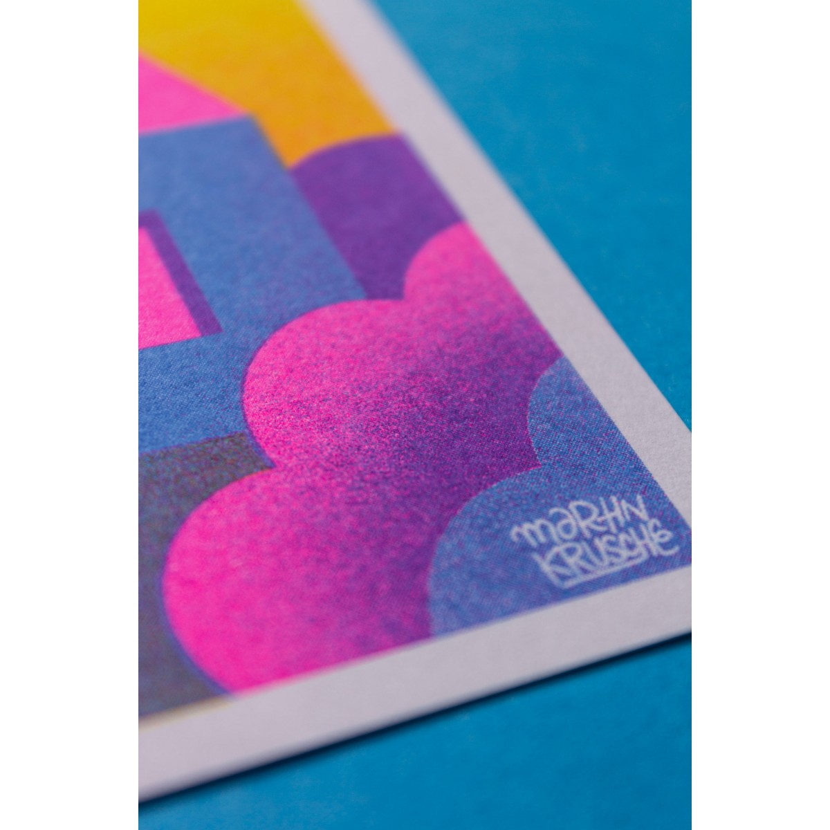 Martin Krusche - Risographie »Häuser - Sonnenuntergang«, DIN A6