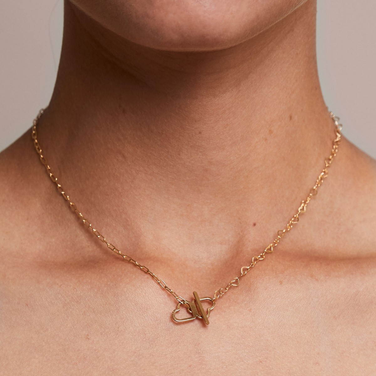 related by objects - just hearts extended necklace - 925 Sterlingsilber 18k goldplattiert