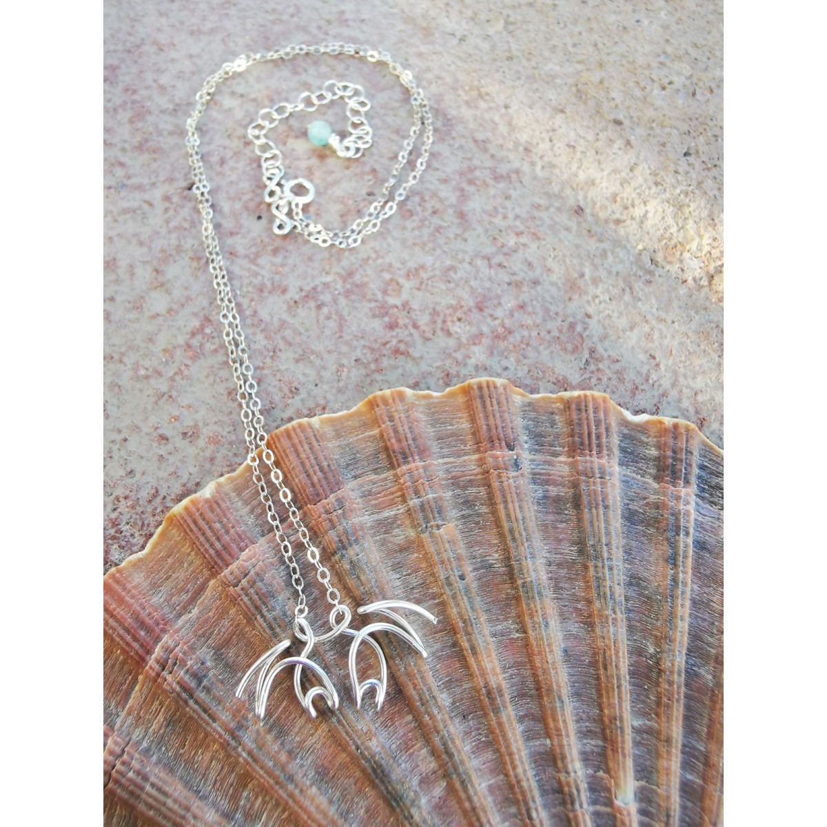 Halskette mit Krebs Anhänger, handmade, ocean jewelry, wire art - in Sterling Silber - KIZZU Schmuck 